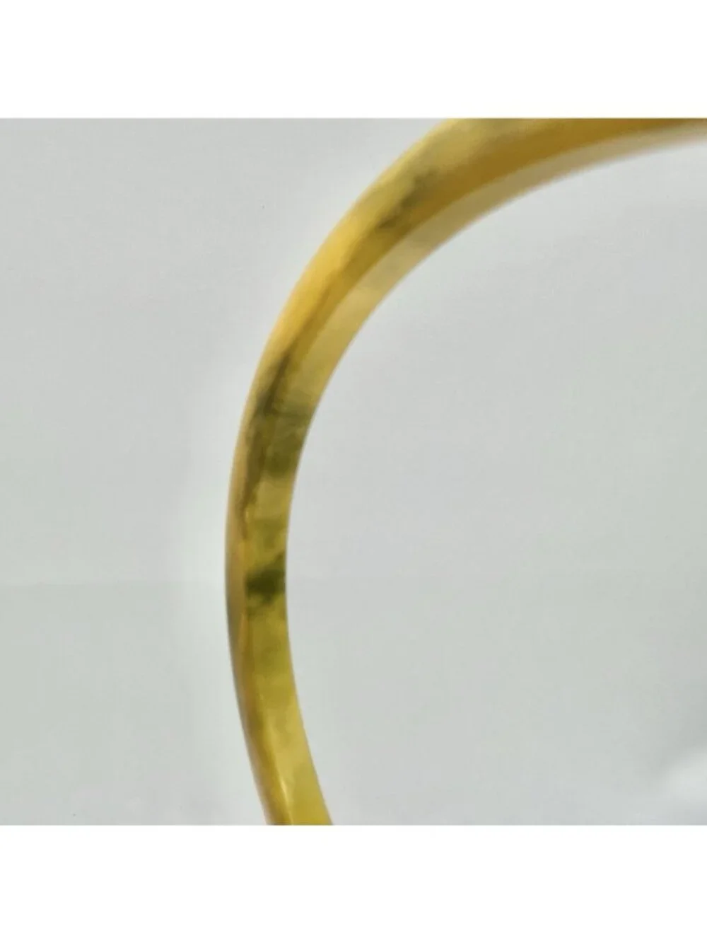 Vintage Bakelite Tested Marbled Yellow Bangle Bracelet 7.75